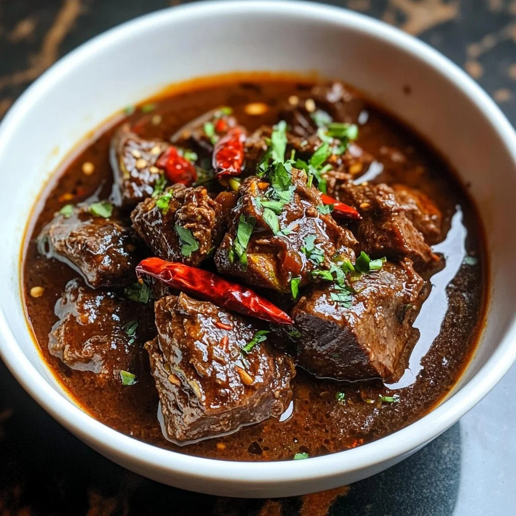 Delicious Crockpot Mexican Beef Birria served in a bowl with fresh toppings
